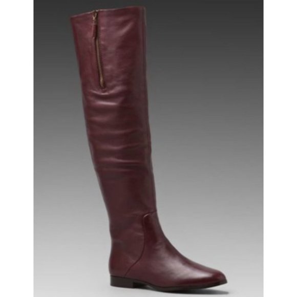 Juicy Couture Wine Red Morrel leather Knee High Boots size 10 - Picture 2 of 16